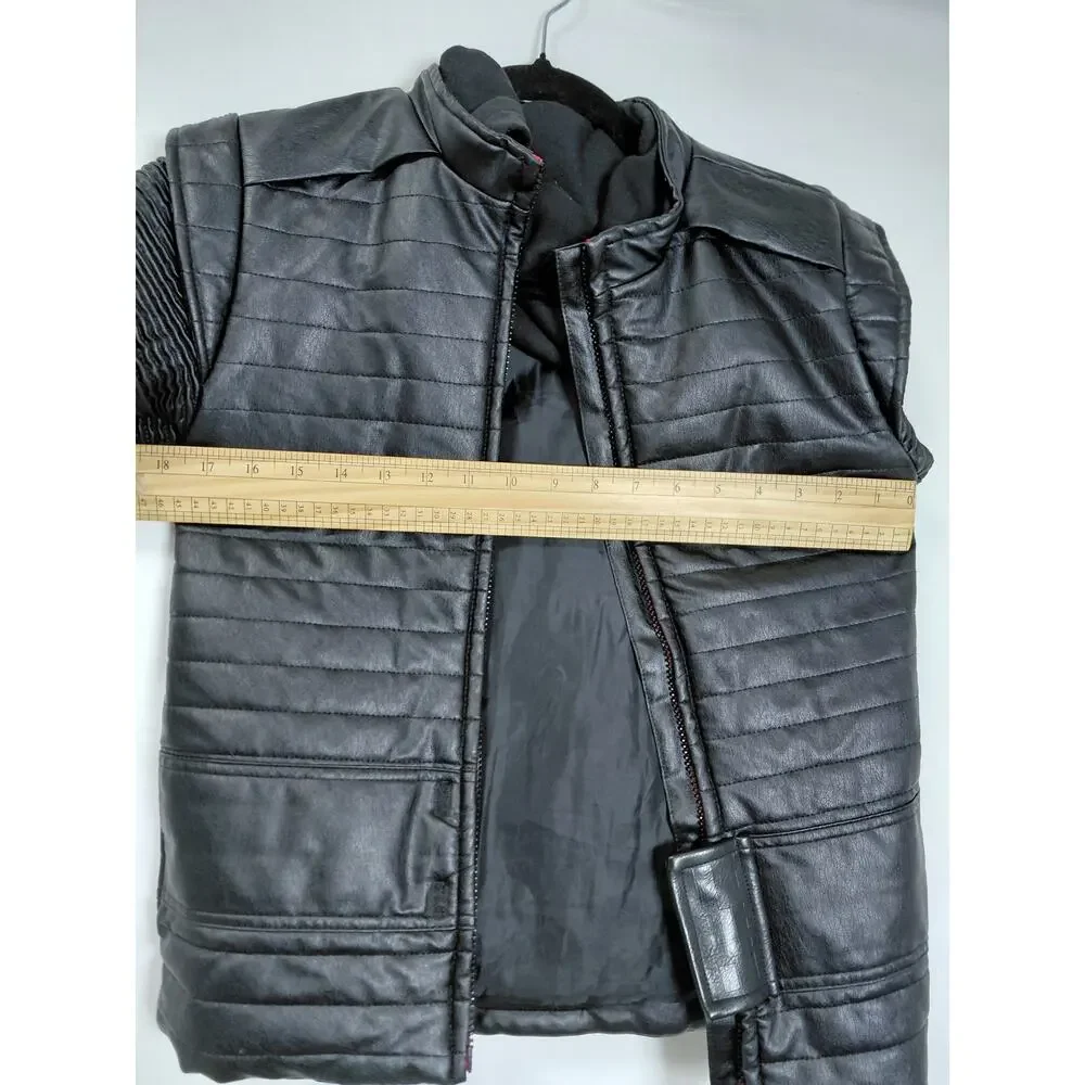 Disney Store Star Wars Black Quilted Faux Leather Jacket Boys Size 9/10